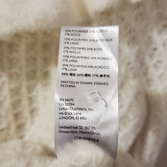 Anthropologie - White Ruffle Boat Neck Knit Sweater- Size M - Picture 9 of 9